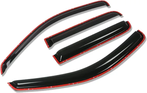 Vista 13 de Auto Dynasty 2 piezas viseras de ventana con cinta adhesiva protector de lluvia compatible con Dodge Stratus Chrysler Sebring 2001-2005 Cupé de 2