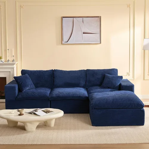 Vista 34 de Sofás seccionales de 106.3 pulgadas para sala de estar, sofá en nube, sofá modular seccional, sofá convertible, sofá de asiento profundo, juego
