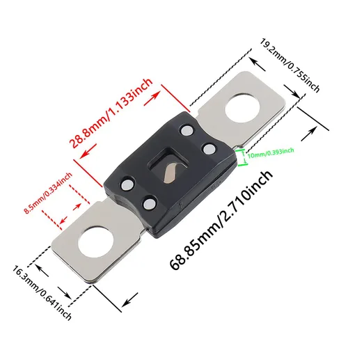 Vista 2 de Fusible de Alta Corriente MEGA 40A - Fusible de Perno de 40 Amperios para Automóviles, Camiones, Vehículos de Construcción, Autobuses, Caravanas