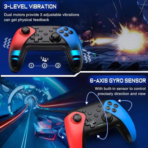 Vista 6 de Wireless Switch Controller for Switch/Lite/OLED/Swicth 2 Controller, Switch Controller Joysticks Work with iOS/Android/PC-Switch 2 Pro TURBO