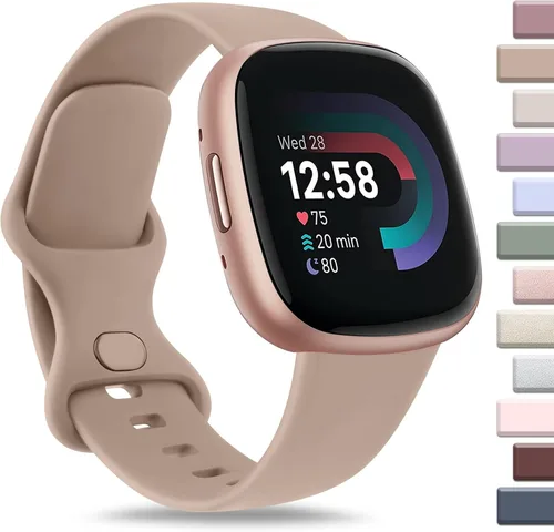 Vista 10 de AK Correa deportiva compatible con Fitbit Sense 2, Versa 4, Versa 3, correas clásicas de silicona suave para reloj inteligente, para mujeres