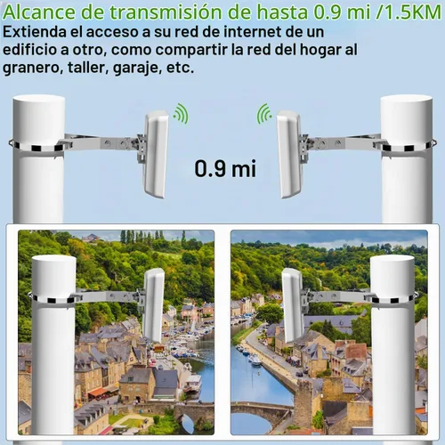 Vista 9 de Puente inalámbrico, puente WiFi, extensor WiFi, Prubovi 5.8G CPE al aire libre acceso punto a punto de largo alcance con antena de alta ganancia