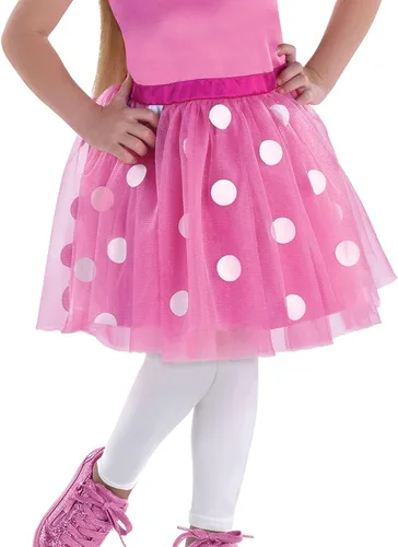 Vista 3 de Party City Disfraz de Halloween rosa de Minnie Mouse para niñas, Multicolor, 3-4T