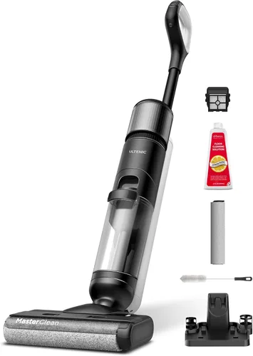 Vista 10 de Ultenic Aspiradora y trapeador inalámbrico en seco y húmedo, Combo de aspiradora y trapeador con auto-limpieza, 50 minutos de duración, detección