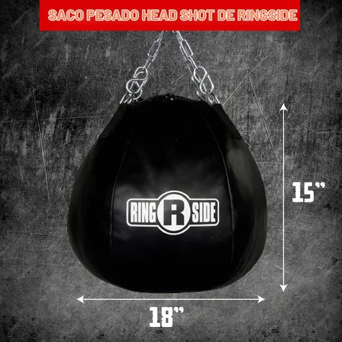Vista 2 de Ringside Head Shot Heavy Bag, Soft-Filled, Powerhide Punching Bag for Boxing, MMA, Muay Thai, and More, Includes Heavy Bag Chain and Swivel