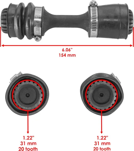 Vista 2 de Caltric Eje de transmisión del diferencial delantero compatible con Can-Am Outlander 1000 1000R 4X4 6X6 2012-2024
