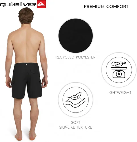 Vista 4 de Quiksilver Men's Swimwear Regular Fit Fixed Waist UPF 50 Quick Dry 22 Inch Board Shorts
