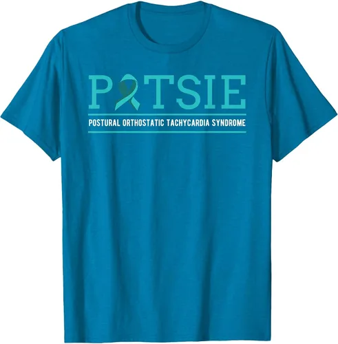 Vista 13 de POTS Dysautonomia Turquoise Ribbon Autonomic Dysfunction T-Shirt Asphalt Grey