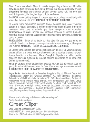 Vista 5 de GREAT CLIPS Soluciones Fiber Hair Cream 3.4oz