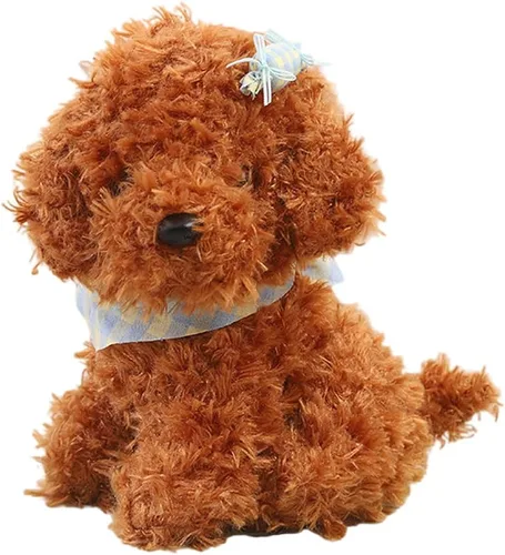 Vista 8 de Peluche de Perro de 8 Pulgadas, Juguete de Peluche de Perro Relleno, Gran Regalo para Niños, Decoración del Hogar (Beige)