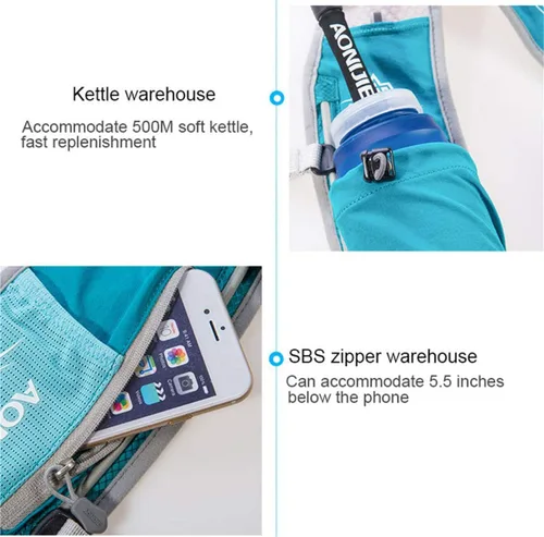 Vista 5 de Mochila ligera para correr de 5L, deportes al aire libre, carreras de senderos, maratón, senderismo, fitness, bolsa de hidratación, paquete