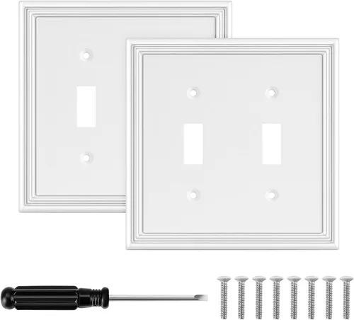 Vista 10 de Cubiertas blancas para enchufes de pared, placa decorativa moderna para interruptor de luz, cubierta de enchufe, placas de interruptor, cubierta