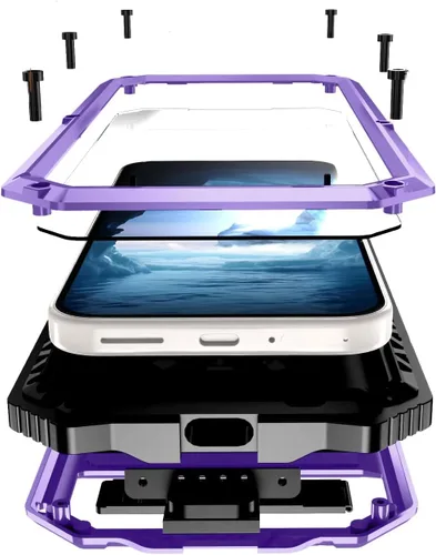 Vista 12 de Lunivop Funda de metal resistente para Google Pixel 9 Pro XL, protector de pantalla integrado, protección de cuerpo completo, a prueba de polvo