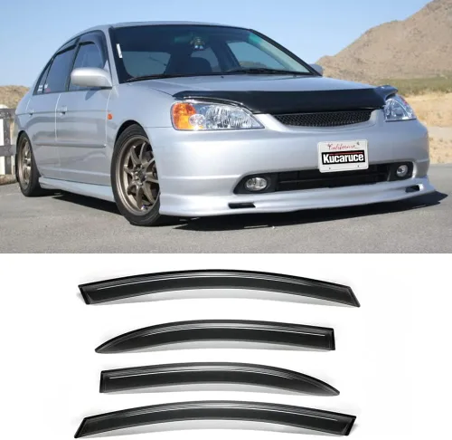 Vista 12 de Visera lateral para ventana lateral, deflector de viento, protector de lluvia para Honda Accord Coupe 2003-2007, 2 piezas de montaje exterior