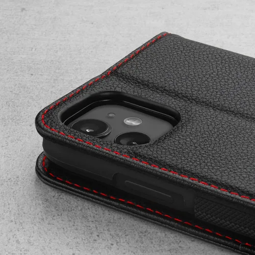 Vista 4 de TORRO Funda de cuero compatible con iPhone 11 – Funda de piel auténtica con tarjetero y función atril (negro)