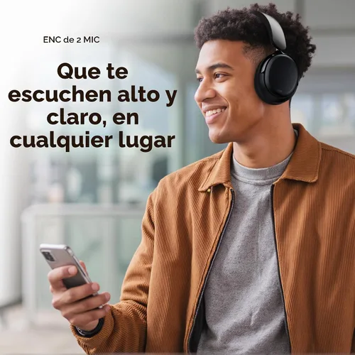 Vista 4 de Oraimo Auriculares inalámbricos con cancelación activa de ruido sobre la oreja Bluetooth, tiempo de reproducción de 65 horas, 3 modos