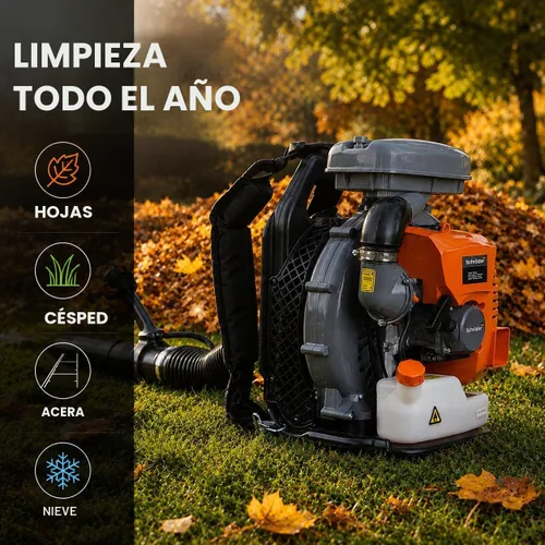 Vista 5 de Schröder Soplador de hojas con mochila, a gas, SR‑6400L, motor de 3.7 hp