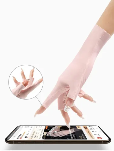 Vista 6 de Guantes sin dedos para mujer, guantes de verano con protección UV, guantes sedosos de hielo fresco, guantes de conducción unisex