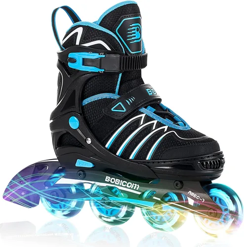 Vista 7 de Patines en línea ajustables con ruedas de luz completa, patines iluminadores al aire libre para niños y adultos, niñas y niños, hombres y mujeres