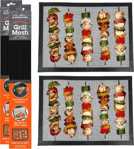 Vista 9 de Camerons - Malla para asar a la parrilla, hoja reutilizable antiadherente resistente, 13 x 18 pulgadas
