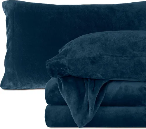 Vista 34 de Elegant Comfort - Juego de sábanas de franela de terciopelo de lujosamente suave de 4 piezas para las fiestas - Calidad premium - Juego de sábanas