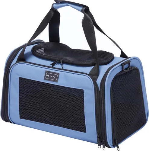 Vista 15 de PETSFIT Transportador de mascotas aprobado por aerolíneas con alfombrilla extensible, transportador de perros para perros pequeños, aprobado por