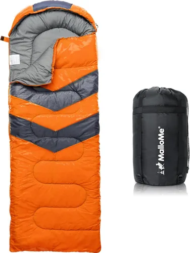 Vista 16 de MalloMe Sacos de dormir para adultos en clima frío y cálido – Saco de dormir para niños, niñas, niños – Accesorios ligeros esenciales de camping