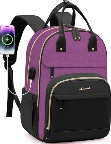 Vista 13 de LOVEVOOK Mochila para mujer, mochila para laptop de 15.6 pulgadas, mochilas escolares, bolsa antirrobo, bolsa antirrobo impermeable, para beige