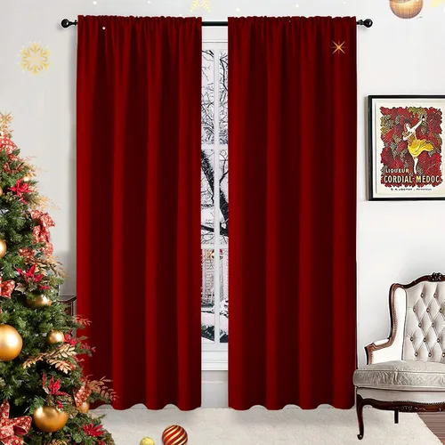 Vista 39 de CUCRAF Cortinas opacas de 45 pulgadas de largo, juego de 2 paneles para dormitorio, bolsillo para cortinero, cortinas de oscurecimiento