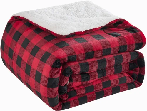 Vista 14 de CHOSHOME Manta de forro polar Sherpa - Manta gruesa y cálida para invierno, manta de felpa suave y mullida para cama, sofá y viajes