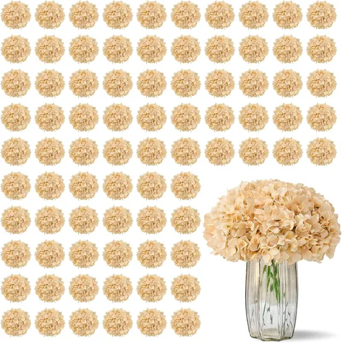 Vista 40 de Flores de hortensias artificiales rosa polvoriento, 10 cabezas de flores de seda de hortensia falsas para centros de mesa de boda, ramos de 10