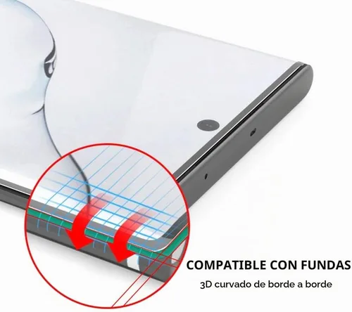 Vista 6 de Protector de pantalla de vidrio templado para Galaxy Note 10 Plus, juego de 3 unidades, reparación de arañazos, compatible con identificación