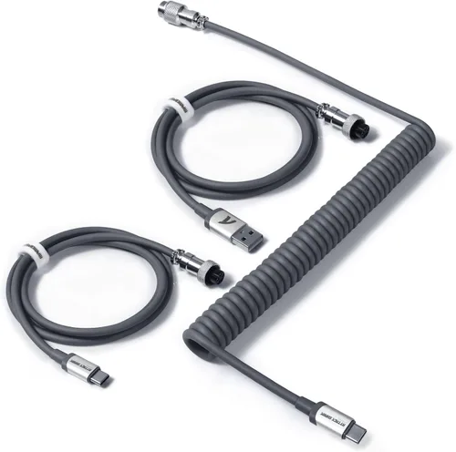 Vista 7 de ATTACK SHARK Bobinadora de cable de teclado en espiral, varilla fija de 7.87 pulgadas, compatible con GunMjo/RK61/EPOMAKER Mix 99% cable USB C Negro