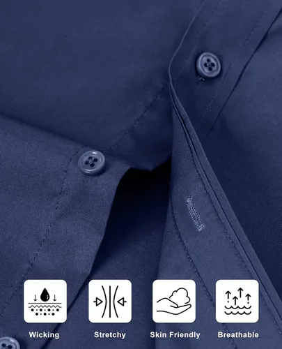 Vista 5 de Lion Nardo Mens Dress Shirts Long Sleeve Dress Shirts for Men Regular Fit Button Down Shirts Wrinkle Free Dress Shirts