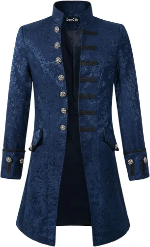 Vista 11 de Chamarra de hábito de estilo victoriano, steampunk y gótico de terciopelo para hombre