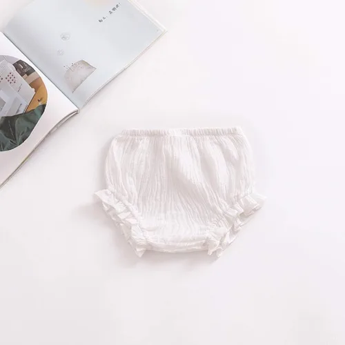 Vista 2 de Conjunto de 3 piezas de pantalones cortos para recién nacidos, bebés niñas y niños, mezcla de algodón y lino, lindos bloomers florales, pantalones