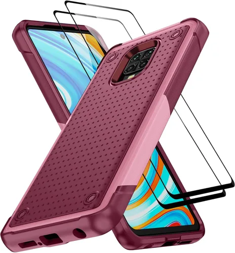 Vista 17 de Jeylly Funda para Xiaomi Poco X3 NFC con protector de pantalla de vidrio templado [2 paquetes], resistente a prueba de golpes, funda protectora