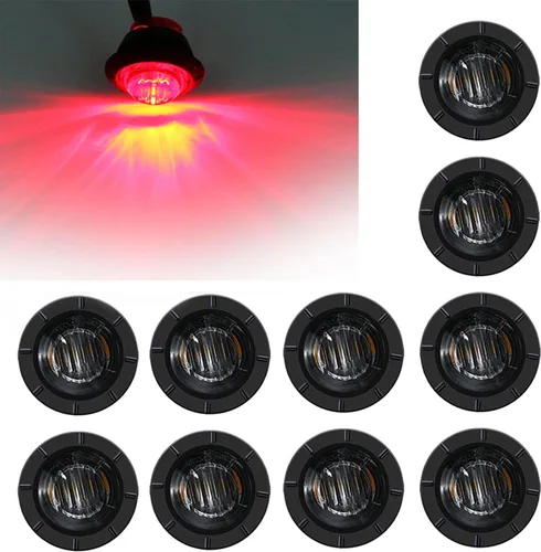 Vista 13 de Luz LED Purishion de 10 x 3/4 pulgadas. Luz redonda para faro delantero y trasero, luz indicadora para camión, coche, remolque, furgoneta, caravana