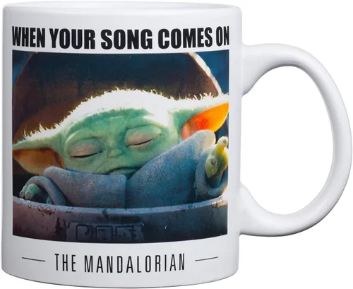 Vista 7 de Silver Buffalo Star Wars Mandalorian Joy to the Galaxy - Taza de sopa de cerámica, 24 onzas