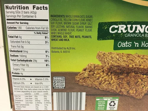 Vista 2 de Barritas crujientes de granola de avena y miel, paquete de dos 24