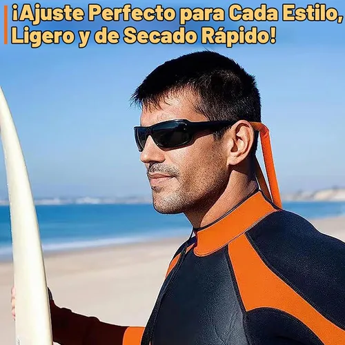 Vista 3 de DriftFish Correa de neopreno flotante para gafas de sol Gafas de sol flotantes grandes Verde neón