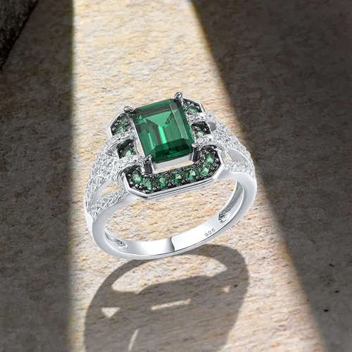 Vista 3 de Santuzza Anillo de plata de ley 925 con circonita cúbica para mujer, Plata Esterlina Gema, Zirconia cúbica