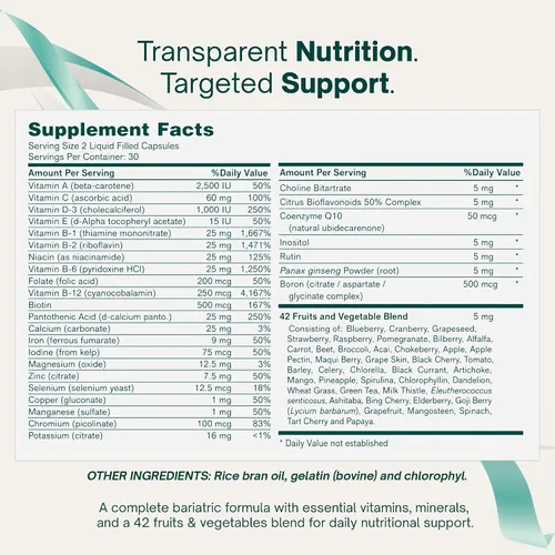 Vista 3 de Multivitamínico post bariátrico - Paquete de 3 multivitamínicos bariátricos de fuerza líquida