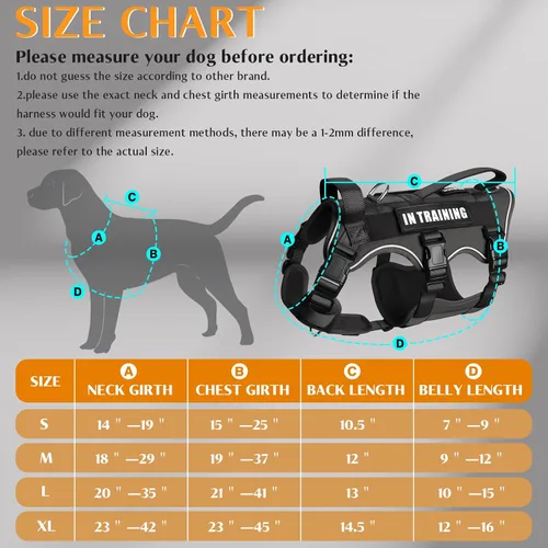 Vista 5 de WINSEE - Arnés para perro a prueba de fugas, arnés Molle de servicio y trabajo con doble asa, chaleco táctico para mascotas con 4 parches