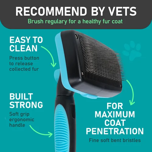 Vista 4 de Maxpower Planet Rastrillo para Perros y Cepillo de Pelo de Perro - Remueve Suavemente el Subpelo Suelto, Nudos y Enredos - Herramienta de Deslanado