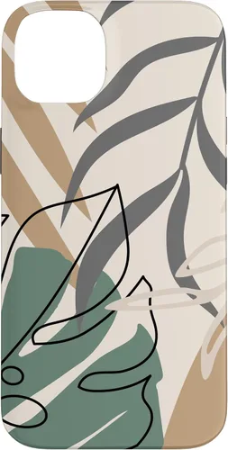 Vista 15 de Funda abstracta minimalista exótica para iPhone 16 Tropical Botanical Beige Brown