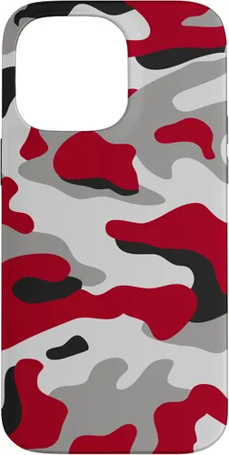 Vista 21 de red camo Print red and Black Camoflage Pattern Phone Case for iPhone 17