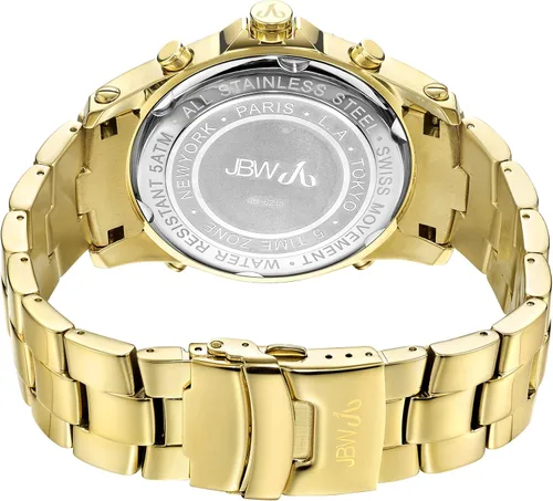Vista 3 de JBW JB-6213-A "Jet Setter" reloj de oro y diamantes, con cinco zonas horarias, para hombre