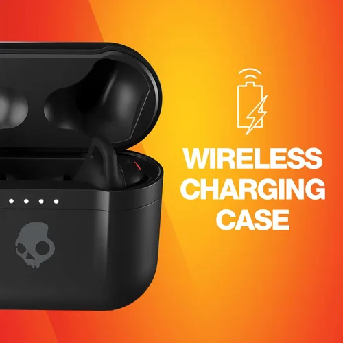 Vista 4 de Skullcandy Indy Fuel - Auriculares inalámbricos intraurales, carga inalámbrica, batería de 30 horas, micrófono, funciona con dispositivos iPhone