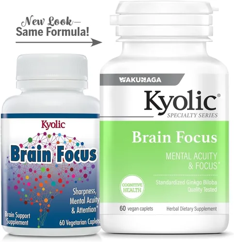 Vista 5 de Kyolic Serie de especialidades, Enfoque cerebral, agudeza mental y enfoque, 60 comprimidos